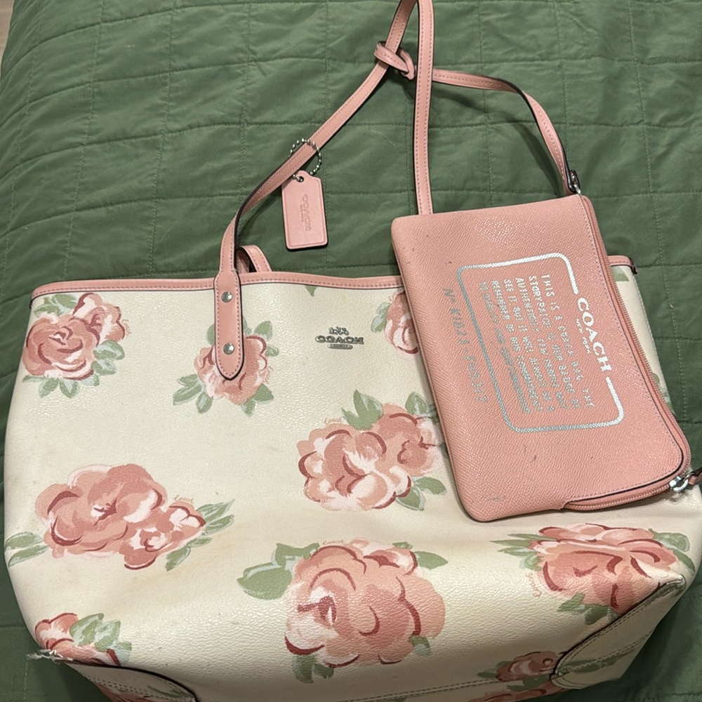 Coach reversible city floral print